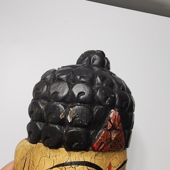 10" Buddha Hand Carved Wood Asian Home Decor - Picture 4 of 5